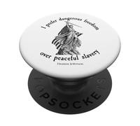 Prefiero Libertad peligrosa Jefferson Vintage 1776 América PopSockets PopGrip Adhesivo
