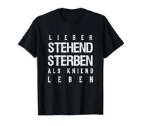 Prefiero Morir de pie Que arrodillado Camiseta gráfica económica, Hombre, Negro, XL