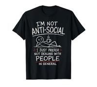 Prefiero no Tratar con Gente Divertido Anti-Social Camiseta gráfica económica