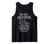 Prefiero no Tratar con Gente Divertido Anti-Social Camiseta sin Mangas