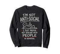 Prefiero no Tratar con Gente Divertido Anti-Social Sudadera