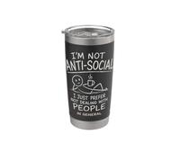 Prefiero no tratar con gente Divertido Anti-Social Vaso térmico de acero inoxidable de doble pared