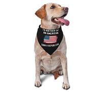 Prefiero ser Estadounidense Que un demócrata Primavera Perro Bandanas Boy Bulk Cachorro Pañuelo Ajustable Suave Triángulo Baberos Accesorios para Perros pequeños, medianos y Grandes Gatos Blanco