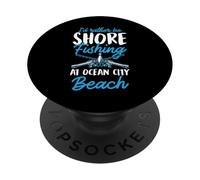 Prefiero ser Pesca en Tierra en Ocean City Beach Maryland PopSockets PopGrip Adhesivo