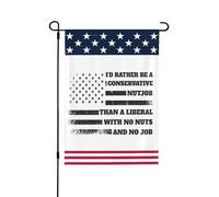 Prefiero ser un conservador chiflado que un liberal. Bandera antiliberal de 12x18 pulgadas para jardín, doble cara, para exteriores.