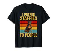Prefiero Staffies A People Staffordshire Bull Terrier Retro Camiseta