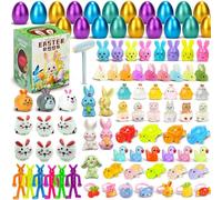 Prefilled Easter Eggs, Kids Spring Hunt, Compact Size Playful Design Easter Theme Basket Stuffers Party Favors with Smashing Surprise Toys for Girls Boys