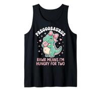 Preggosaurus Rawr Significa Que Tengo Hambre de Dos Amantes de Dino T-Rex Camiseta sin Mangas