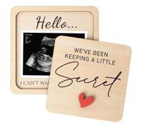 Pregnancy Announcement for Family - 7 x 5 cm DIY Wooden Memory Keepsake - Sonogram Picture Frame Memory Box | for Parents Grandparents Home Decor Bedroom Living Room Nursery Shelf Holiday