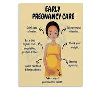 Pregnancy Health Guide Poster Early Prenatal Care and First Trimester Tips for OB GYN Clinic New Parents(Framed,12x18inch(30x45cm))
