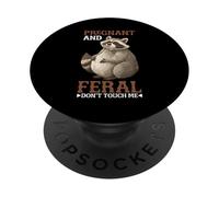 Pregnant and Feral Don't Touch Me Madre de ánimo PopSockets PopGrip Adhesivo