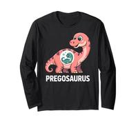 Pregosaurus, Pregnant Dinosaur, Baby Pregnancy Announcement Manga Larga