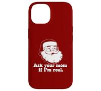 Pregunta A TU MAMÁ SI Soy Real Retro Santa Claus Christmas Meme Carcasa para iPhone 14