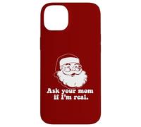Pregunta A TU MAMÁ SI Soy Real Retro Santa Claus Christmas Meme Carcasa para iPhone 14 Plus