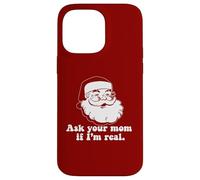 Pregunta A TU MAMÁ SI Soy Real Retro Santa Claus Christmas Meme Carcasa para iPhone 14 Pro MAX