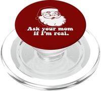 Pregunta A TU MAMÁ SI Soy Real Retro Santa Claus Christmas Meme PopSockets PopGrip para MagSafe