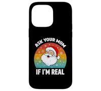 Pregúntale a tu mamá si Soy Real Camisa Vintage Retro Navidad Santa Carcasa para iPhone 14 Pro MAX