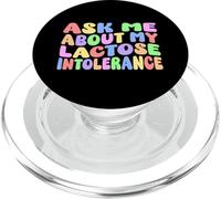 Pregúntame acerca de mi intolerancia a la lactosa | Humor adulto nervioso divertido PopSockets PopGrip para MagSafe