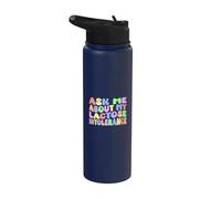 Pregúntame acerca de mi intolerancia a la lactosa | Humor adulto nervioso divertido Stainless Steel Insulated Water Bottle