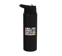 Pregúntame acerca de mi intolerancia a la lactosa | Humor adulto nervioso divertido Stainless Steel Insulated Water Bottle