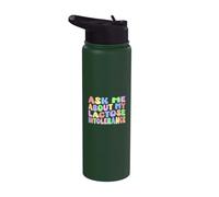 Pregúntame acerca de mi intolerancia a la lactosa | Humor adulto nervioso divertido Stainless Steel Insulated Water Bottle