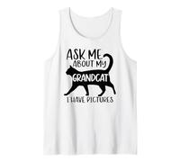 Pregúntame por mi Abuelo, Abuela, Abuelo, Gato, papá, Amor, Mascota Camiseta sin Mangas