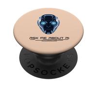 Pregúntame sobre AI Robot Face Inteligencia Artificial Robótica PopSockets PopGrip Adhesivo
