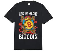Pregúntame sobre Bitcoin Crypto Token Blockchain Cryptocurrency Comfort Colors Adult Heavyweight T-Shirt