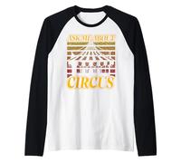 Pregúntame sobre Circus Carnival Party Staff Tamer Clown Camiseta Manga Raglan