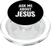 Pregúntame sobre Jesús Fe Cristiana Versículo de la Biblia Escritura Dios PopSockets PopGrip para MagSafe