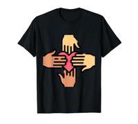 Pregúntame sobre la cohesión - Amor Paz Unidad Respeto Camiseta gráfica económica, Hombre, Negro, L