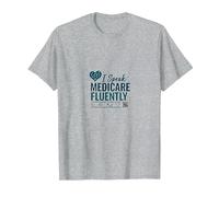 Pregúntame sobre Medicare: Hablo Medicare con fluidez Camiseta, Hombre, Gris Jaspeado, S