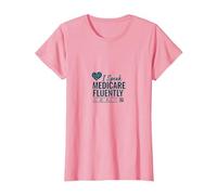 Pregúntame sobre Medicare: Hablo Medicare con fluidez Camiseta, Mujer, Rosado, 3XL