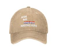 Pregúntame sobre Medicare, Sombrero de Vaquero, Gorra de béisbol Vintage para Hombre, Sombreros de papá para Mujer, Sombreros para el Sol, Gorra de Camionero Ajustable Negra