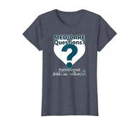 Pregúntame sobre Medicare - ¡Tengo respuestas! Camiseta, Mujer, Azul Jaspeado, XS