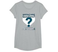 Pregúntame sobre Medicare - ¡Tengo respuestas! Camiseta, Niñas, Gris Jaspeado, M