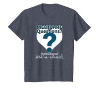 Pregúntame sobre Medicare - ¡Tengo respuestas! Camiseta, Niños, Azul Jaspeado, 12 años