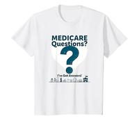 Pregúntame sobre Medicare - ¡Tengo respuestas! Camiseta, Niños, Blanco, 4 años