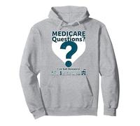 Pregúntame sobre Medicare - ¡Tengo respuestas! Sudadera con Capucha, Unisex para Adultos, Gris Jaspeado, S