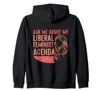 Pregúntame sobre mi Agenda Feminista Liberal Feminismo Feminismo Femenino Sudadera con Capucha