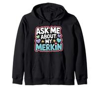 Pregúntame sobre mi iniciador de conversación Divertido Merkin Sudadera con Capucha