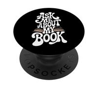 Pregúntame sobre mi libro - Amante divertido de la lectura de ratones de biblioteca PopSockets PopGrip Adhesivo