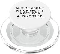 Pregúntame sobre mi Necesidad de Tiempo a Solas Humor introvertido PopSockets PopGrip para MagSafe