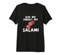 Pregúntame sobre mi Salami, Chef, Carnicero, Cocinero, Divertido para Hombres Camiseta Premium