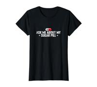 Pregúntame sobre mi Sarcasmo de píldora de azúcar Camiseta gráfica económica, Mujer, Negro, L