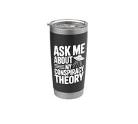 Pregúntame sobre mi teoría de la conspiración Amante OVNI Vaso térmico de acero inoxidable de doble pared
