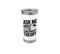 Pregúntame sobre mi teoría de la conspiración Amante OVNI Vaso térmico de acero inoxidable de doble pared