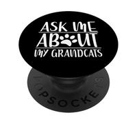 Pregúntame sobre mis abuelos Gato Abuela PopSockets PopGrip Adhesivo