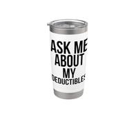 Pregúntame sobre mis deducibles Funny Payroll Recursos humanos Vaso térmico de acero inoxidable de doble pared