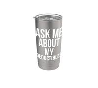 Pregúntame sobre mis deducibles Funny Payroll Recursos humanos Vaso térmico de acero inoxidable de doble pared